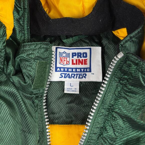 Vintage Green Bay Packers Football NFL Pro Line Starter Hooded Jacket Size Large - Picture 10 of 11